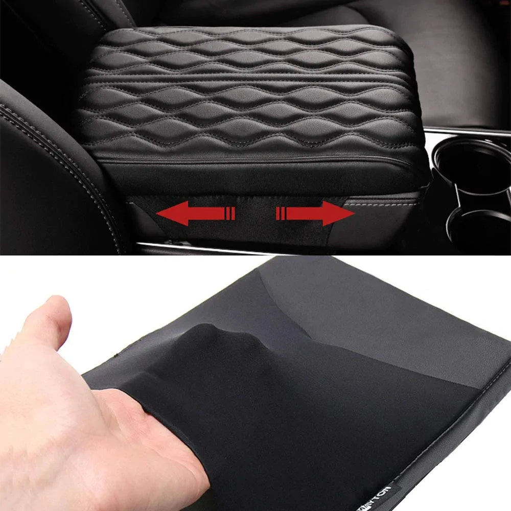 Almohadilla de cuero para reposabrazos de coche (estilo universal)-14