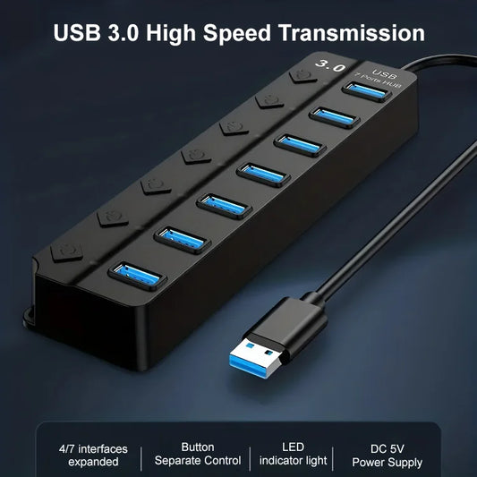 Divisor usb con interruptor independiente