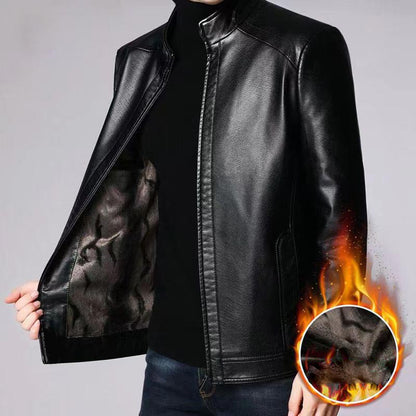 Chaqueta de piel con forro de felpa para hombre - ¡Regalo para él!